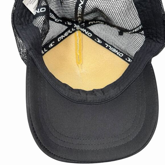 O’Neill Trucker Hat Snapback Black Mesh Palm Tree Blue Tile Surf Cap Adjustable - Picture 7 of 8